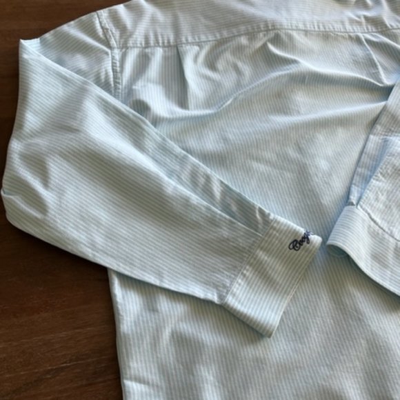 Coogi Australia Men's Classic XXL Long Sleeve Button Up Blue White Striped Shirt - Picture 8 of 8